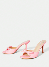 Mule High Heel Sandals With Fashionable Bow Design